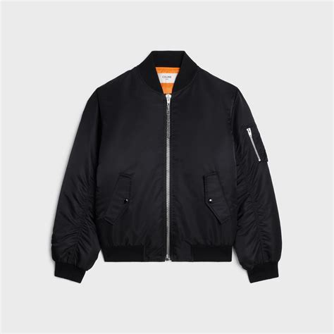 celine petrol|CELINE BOMBER JACKET IN NYLON .